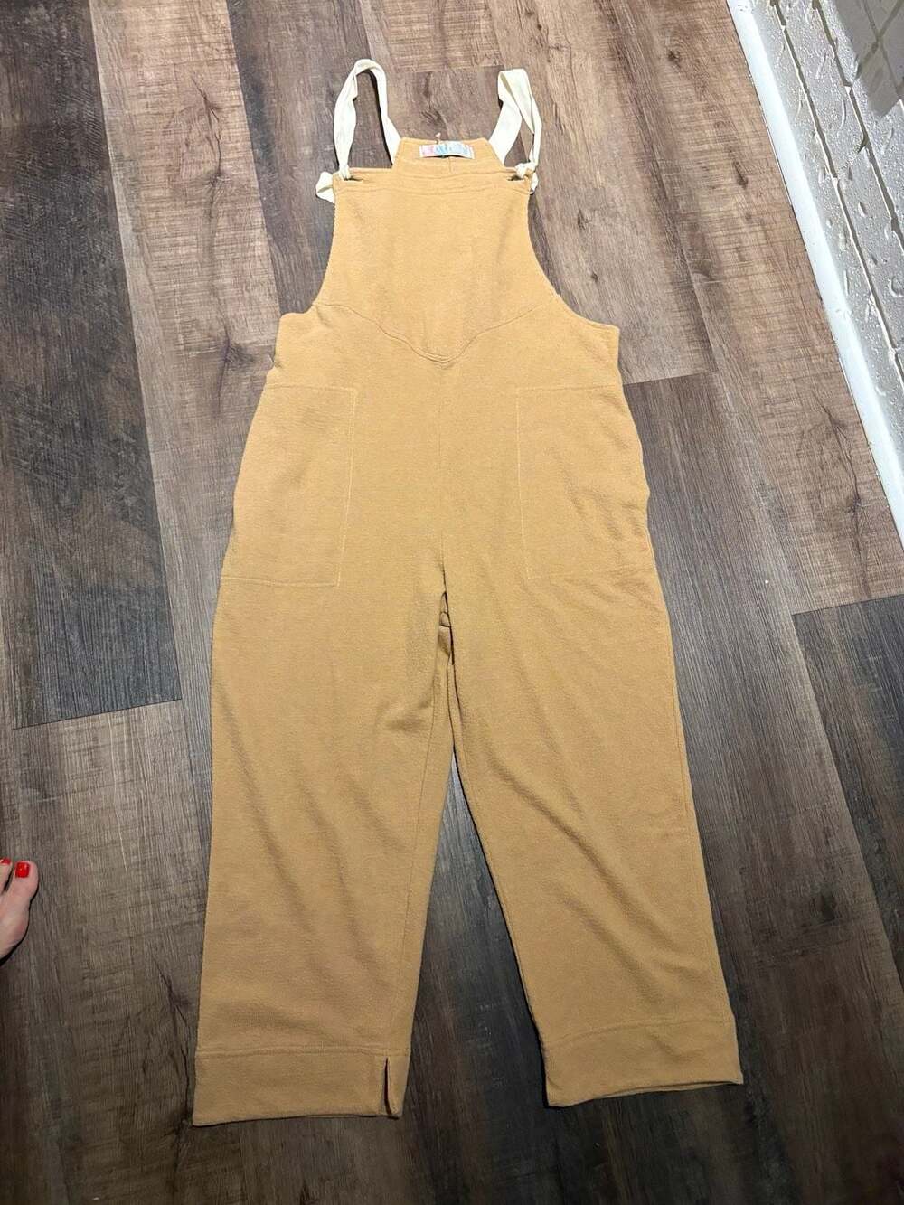 FP Beach Terry Knit Wide Leg Overalls Jumpsuit - Picture 2 of 4